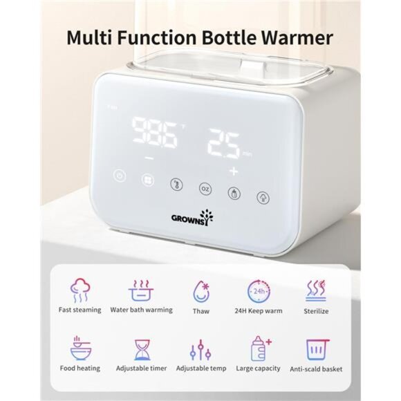 Baby Bottle Warmer, Grownsy 10-in-1 Fast Bottle Warmer Accurate Temp Control - Picture 2 of 8